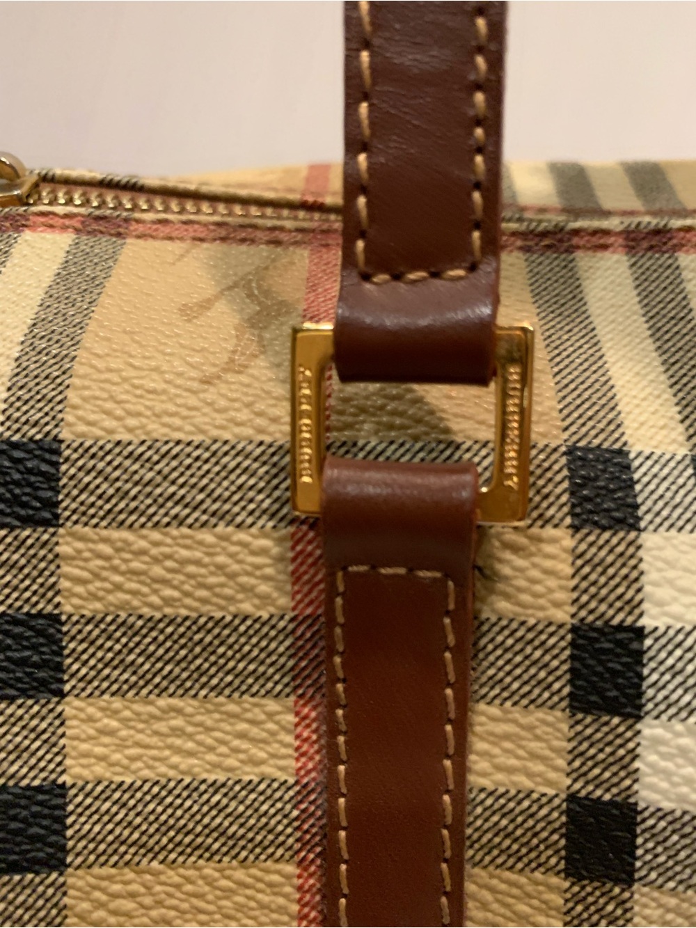 Burberry Haymarket Check Barrel Bag serial number S-04-1 - Picture 5 of 14